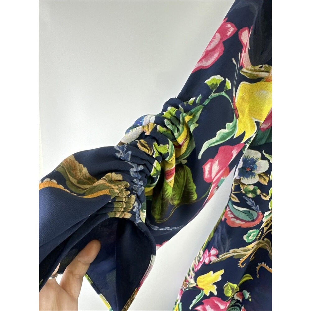 Soft Surroundings Samantha Maxi Dress Floral Faux Wrap Boho Whimsy Ruffle V-Neck - Picture 3 of 16